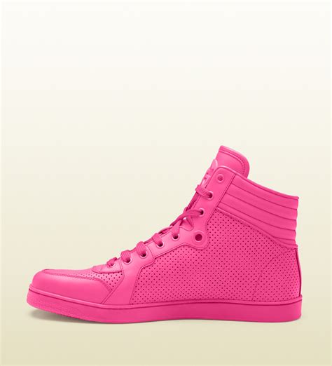 baby pink gucci shoes|pink Gucci shoes high top.